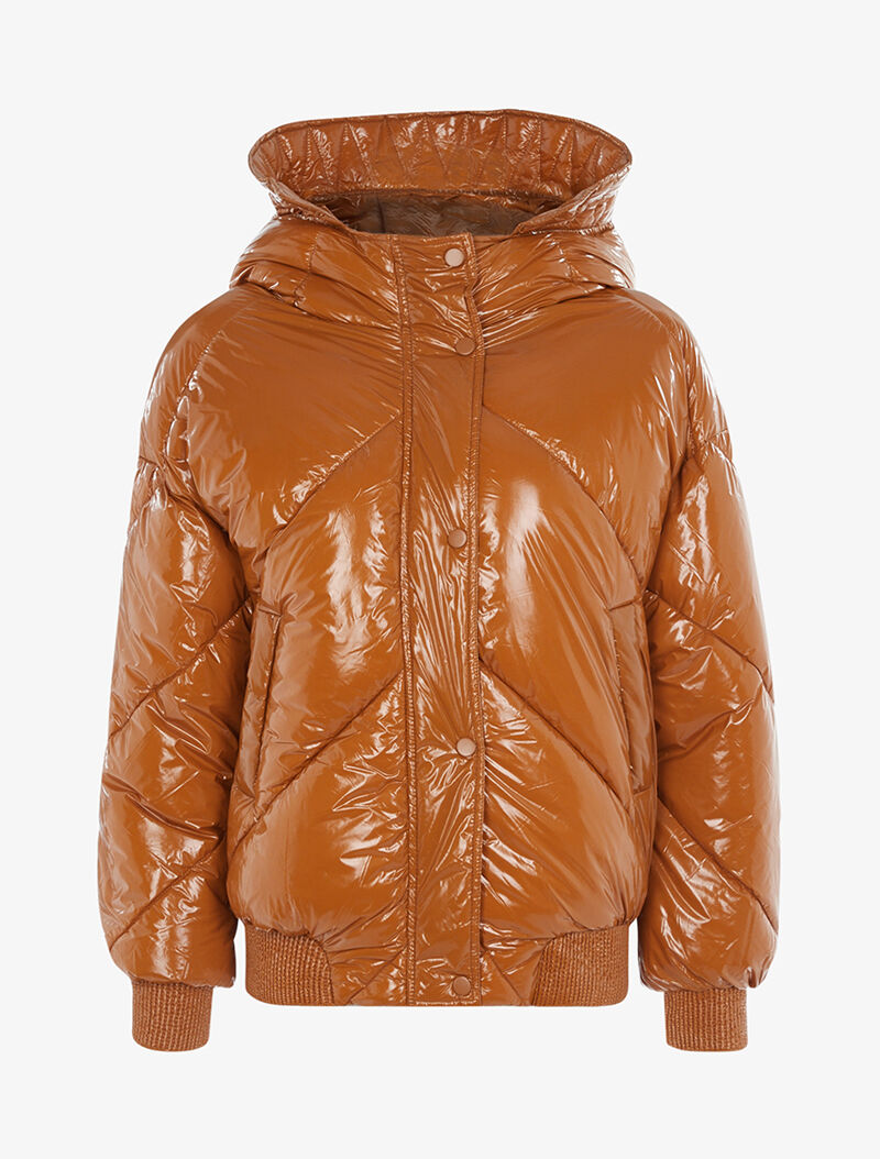 Doudoune lustrée coupe boule - orange - 4