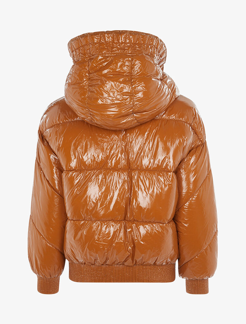 Doudoune lustrée coupe boule - orange - 5