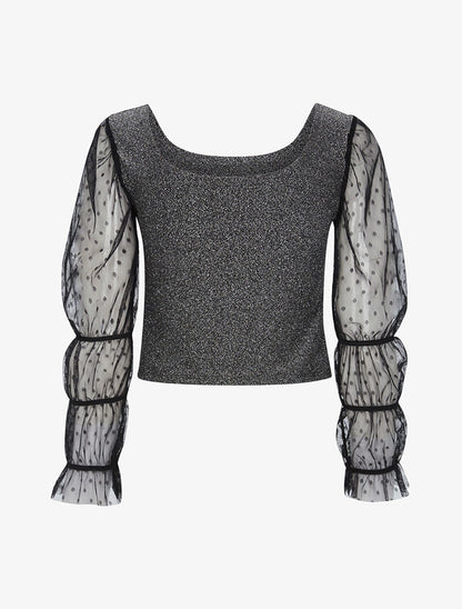 Crop top scintillant - argent - 2