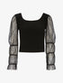 Crop top scintillant - noir - 1