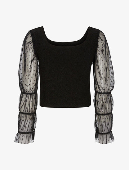 Crop top scintillant - noir - 2