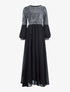 Robe longue ample buste à sequins - noir - 1