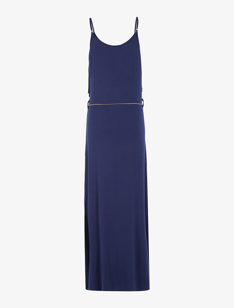 Robe à décolleté frangé - marine - 2