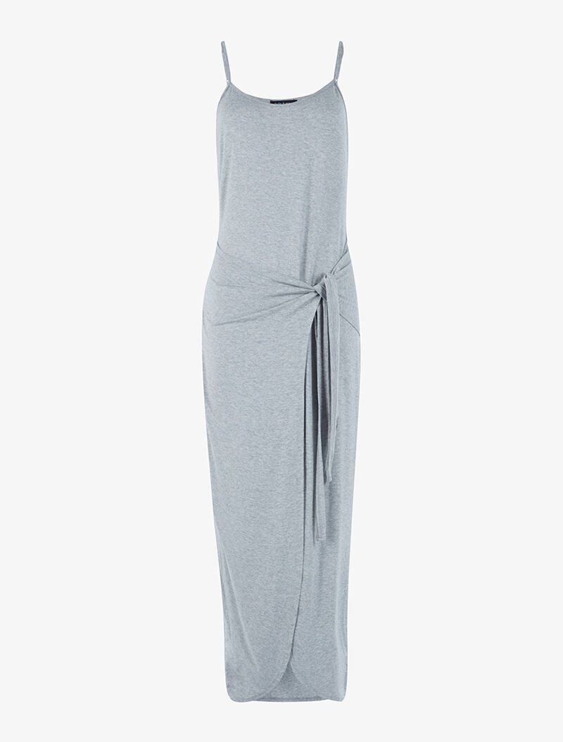 Robe à effet portefeuille - gris clair - 1