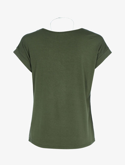 Top fluide avec sautoir - kaki - 2