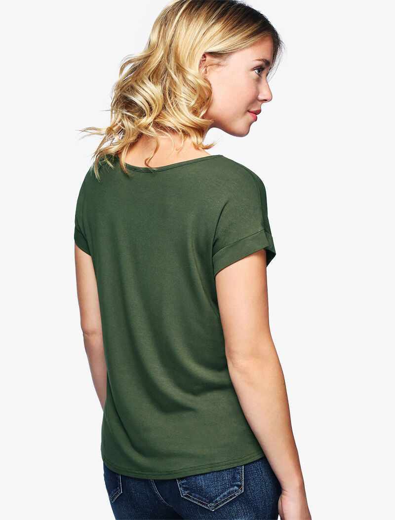 Top fluide avec sautoir - kaki - 4