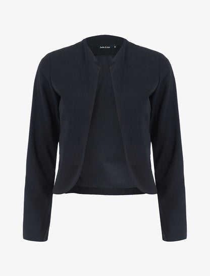 Veste courte à col cranté - noir - 1