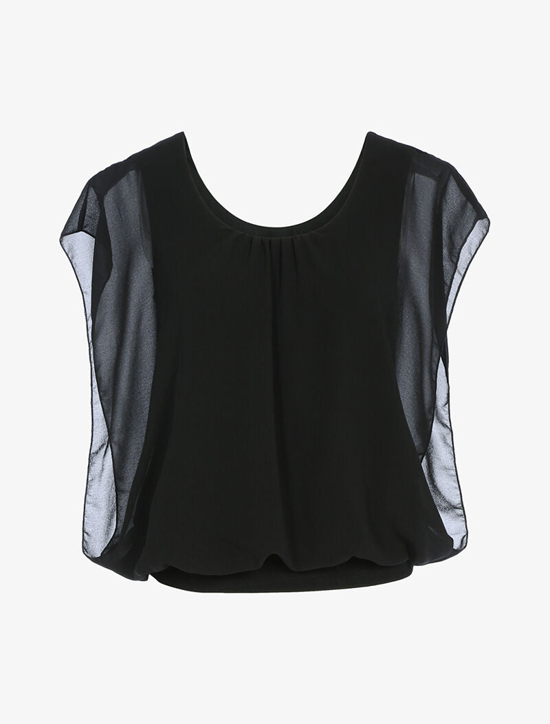 Top ample coupe boule - noir - 1