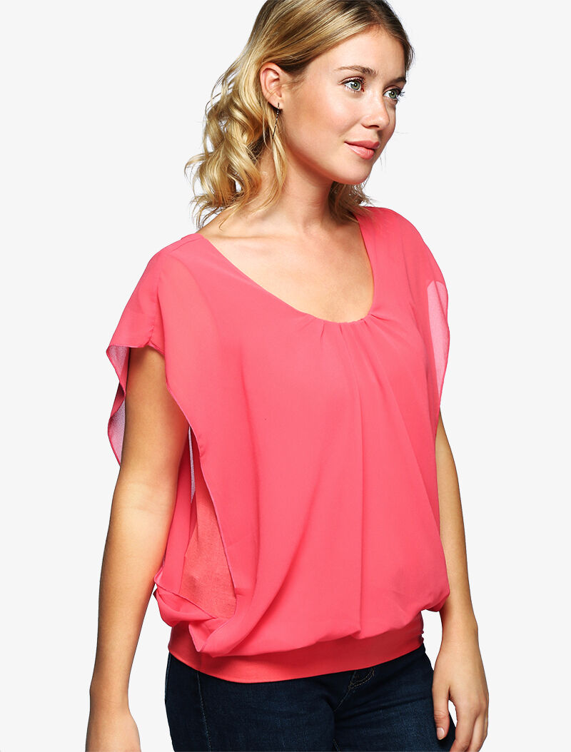 Top ample coupe boule - corail - 5