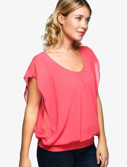 Top ample coupe boule - corail - 5