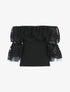 Crop top à volants - noir - 1