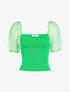 Crop top à manches courtes bouffantes - vert - 3