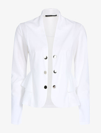 Veste à côtés volantés - blanc - 1