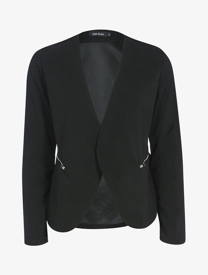 Veste ouverte à poches zippées - noir - 1