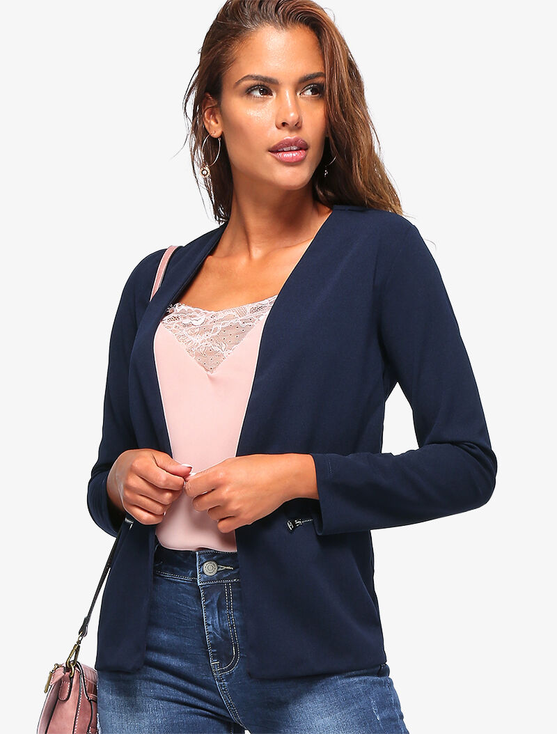 Veste légère coupe droite - bleu nuit - 1