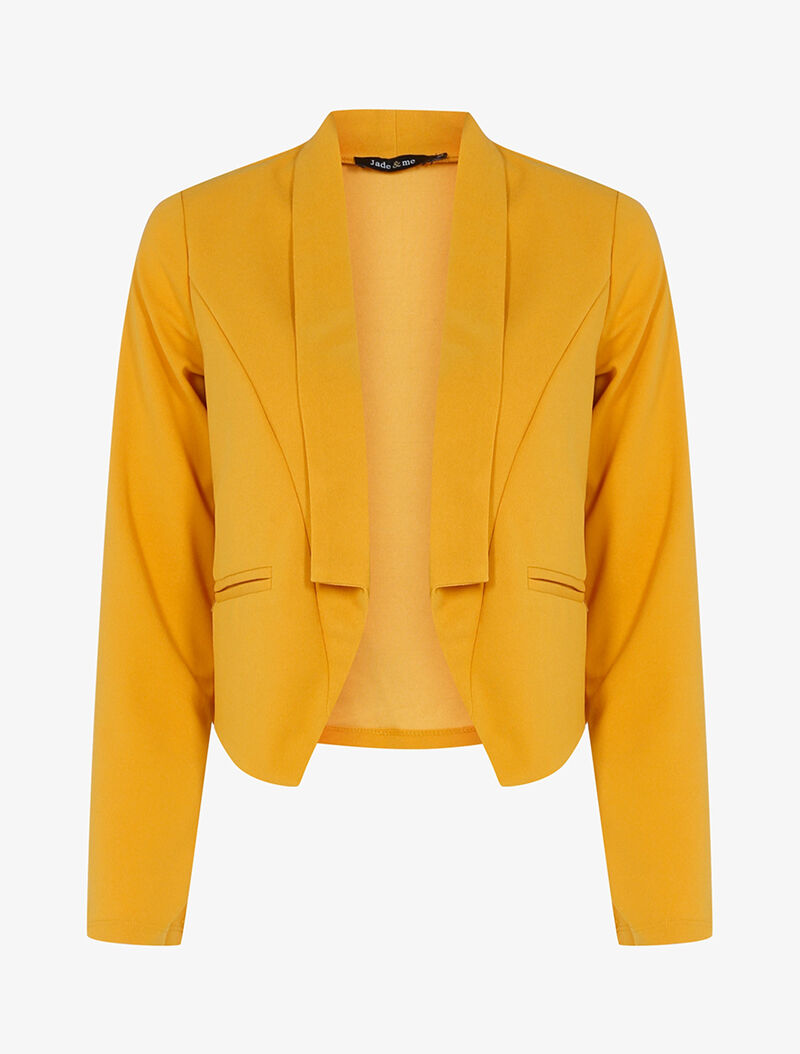 Veste à pans légèrement asymétrique - moutarde - 1
