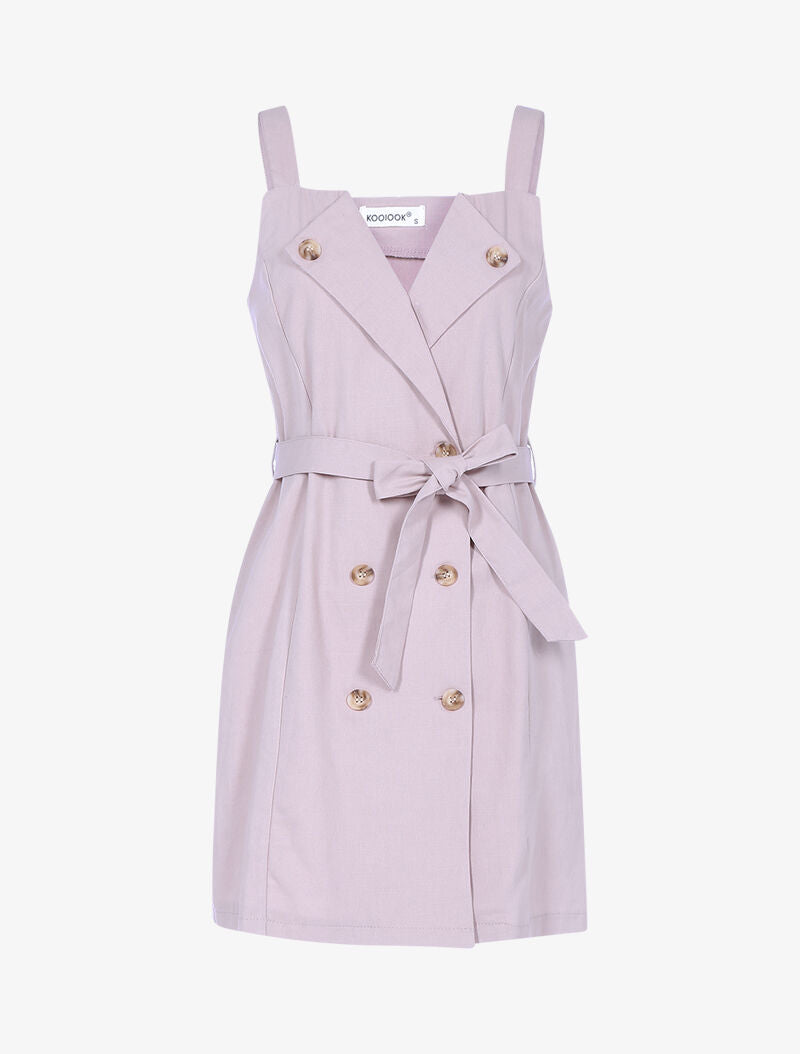 Robe à rabats boutonnés - rose parme - 1