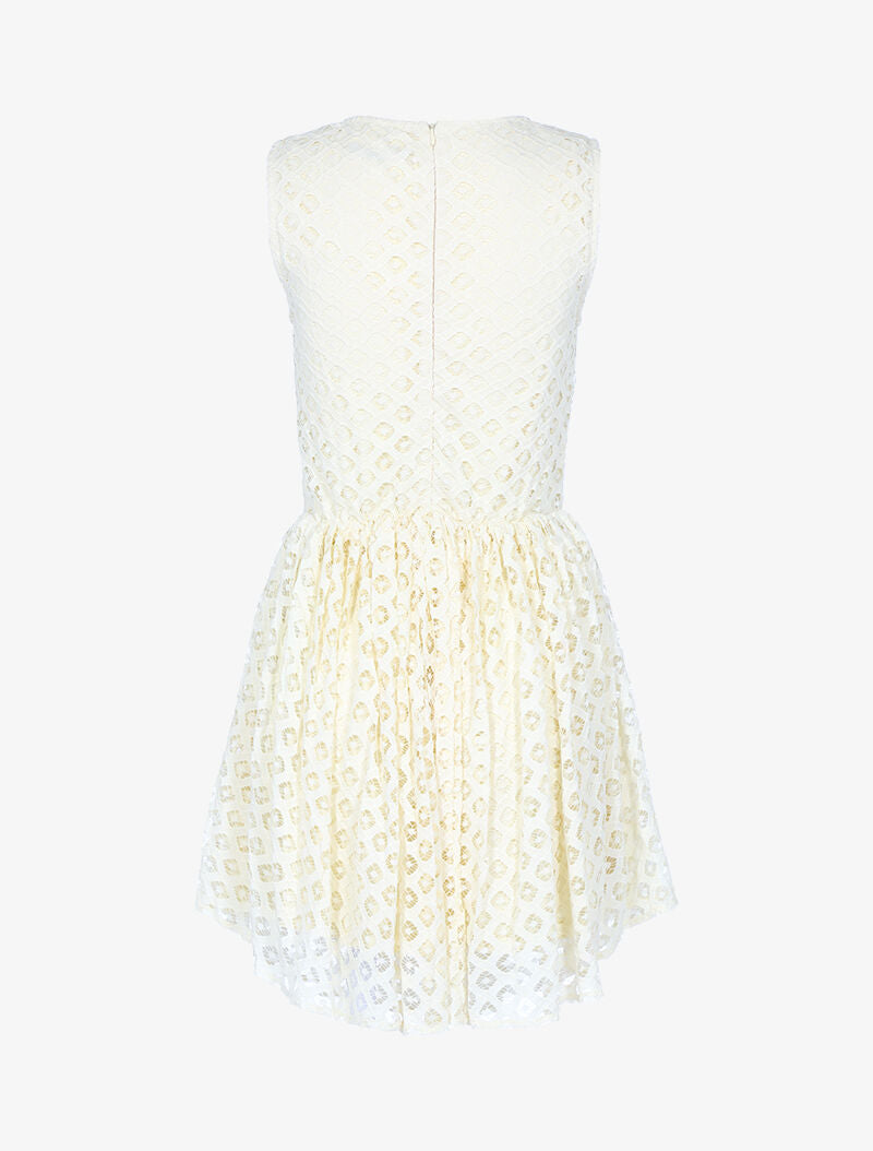 Robe à broderies graphiques - beige - 2