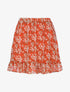 Jupe courte à imprimé floral - orange - 1