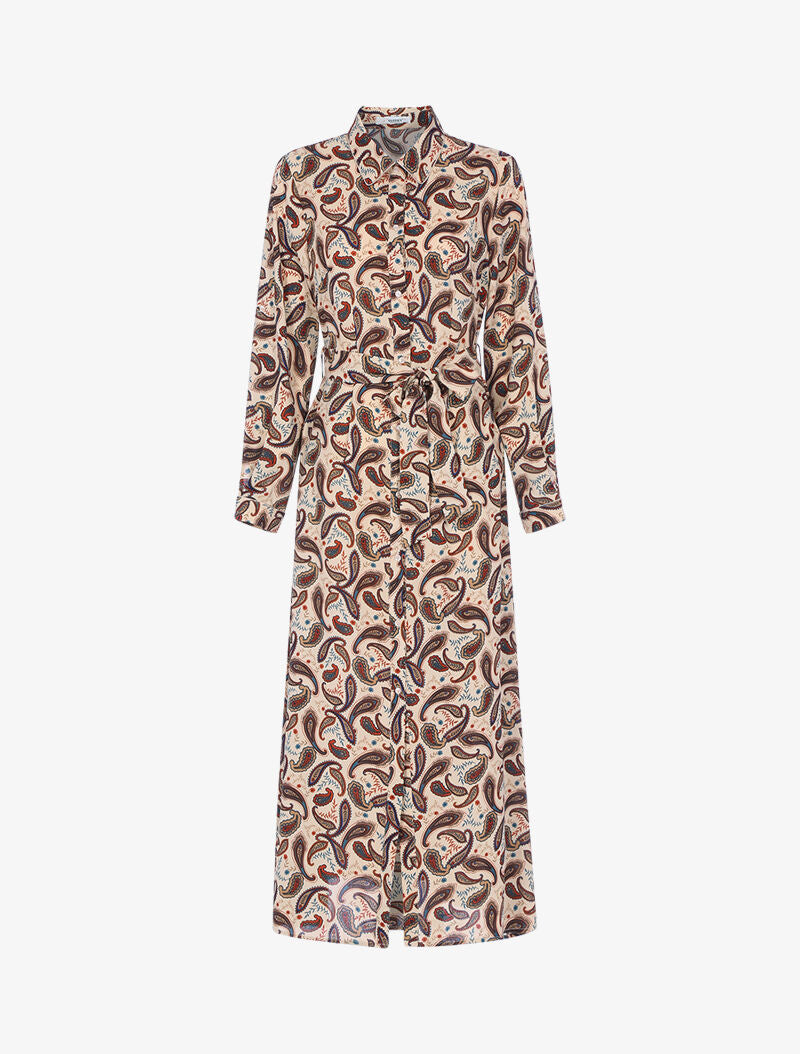 Robe à imprimé fleurs et feuillages - beige - 3