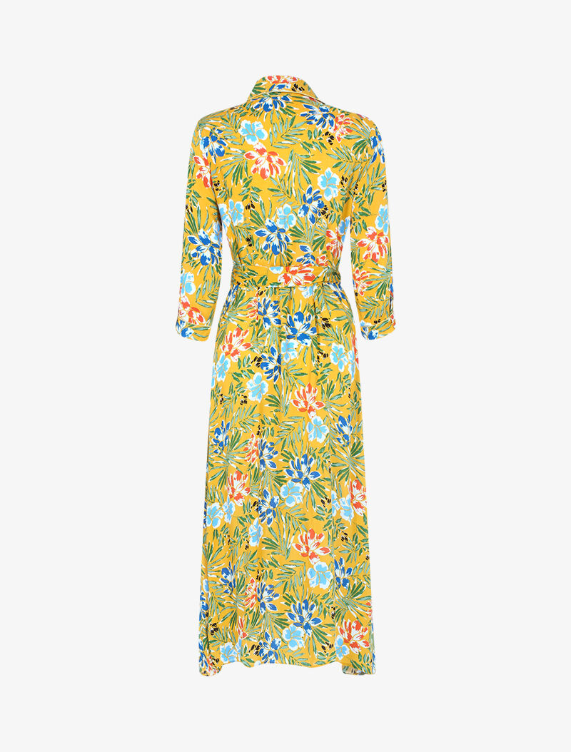 Robe à imprimé tropical - jaune - 2