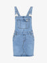 Robe salopette à poches sur la poitrine - denim clair - 1
