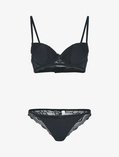 Ensemble bi matière - noir - 1