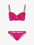 Ensemble bi matière - fushia - 1