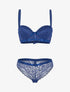 Ensemble en dentelle festonnée - bleu électrique - 3