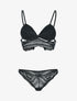 Ensemble bustier à lanières et broderies - noir - 1