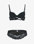 Ensemble en dentelle fleurie - noir - 3