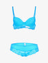 Ensemble en dentelle fleurie - bleu - 3