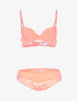 Ensemble en dentelle fleurie - corail - 3