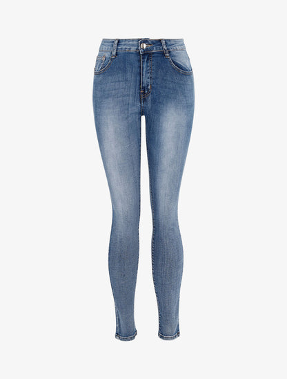 Jean stretch délavé - denim clair - 1