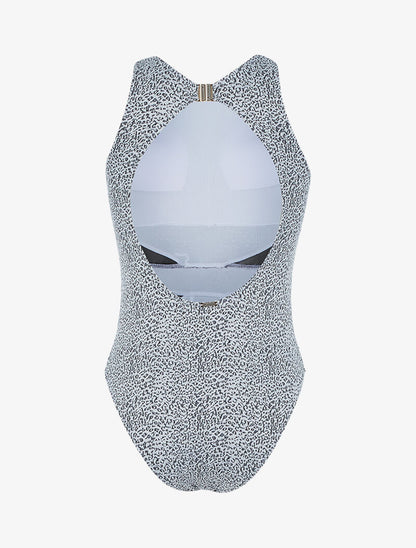 Monokini texturé dos nu - noir/écru - 2