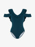 Monokini à volants - vert foncé - 1