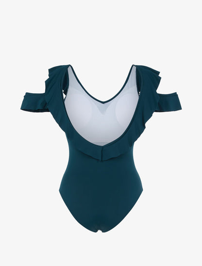 Monokini à volants - vert foncé - 2