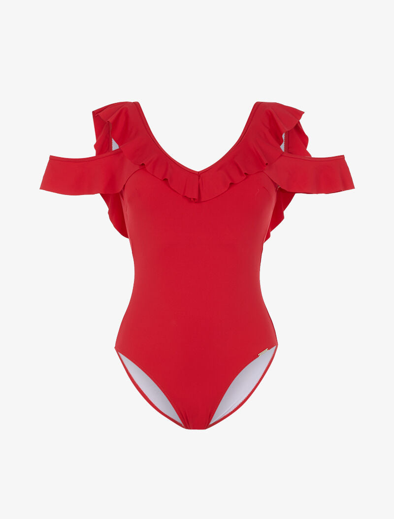 Monokini à volants - rouge - 3