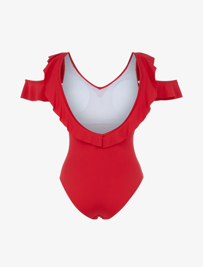 Monokini à volants - rouge - 2