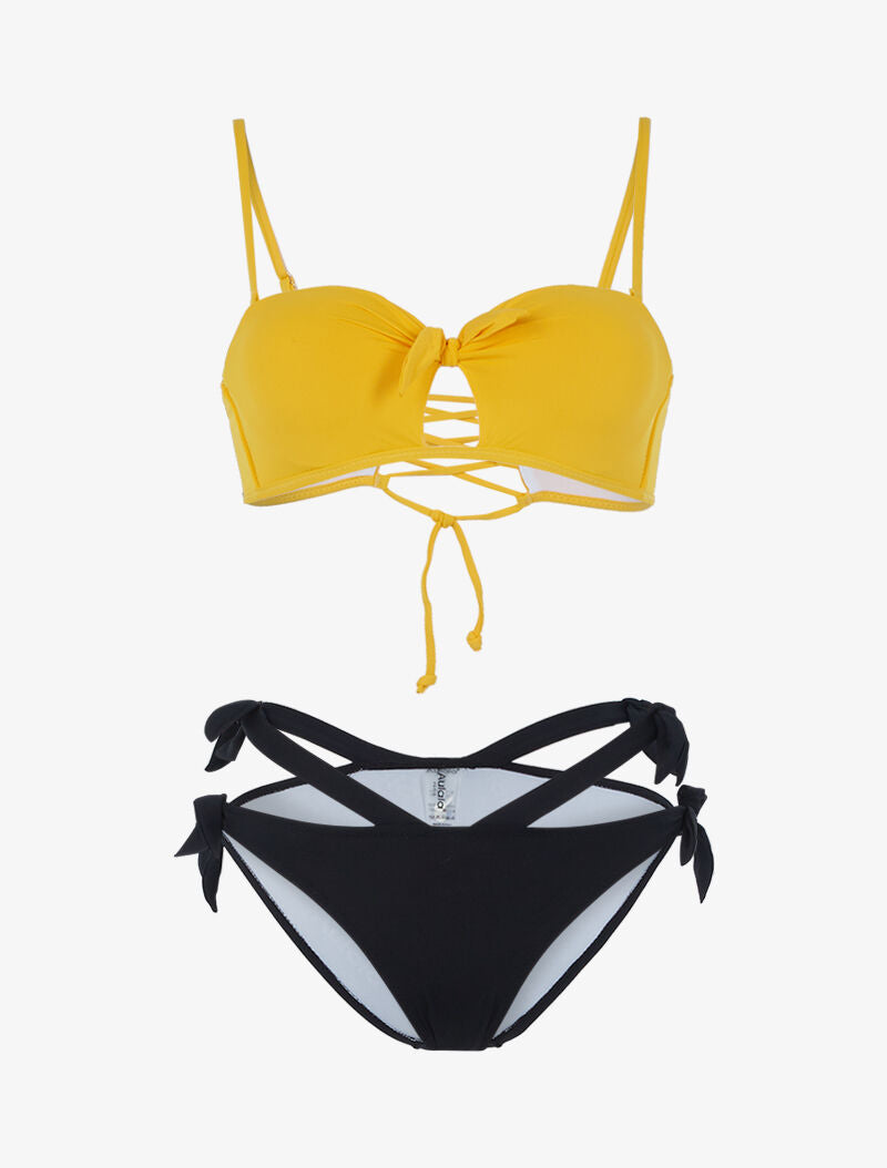 Bikini style dépareillé - jaune/noir - 3