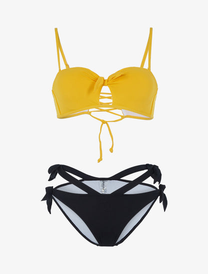 Bikini style dépareillé - jaune/noir - 3