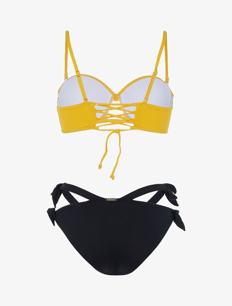 Bikini style dépareillé - jaune/noir - 2