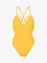 Monokini à lanières croisées - jaune - 1