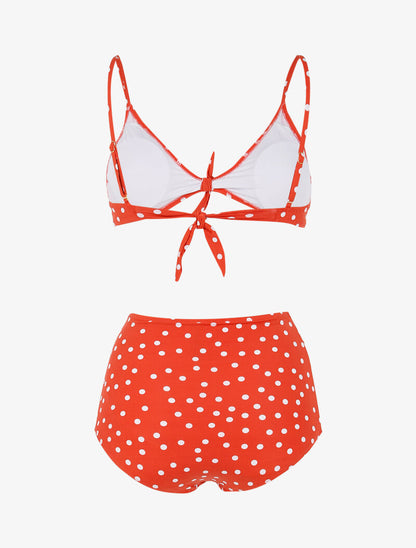 Bikini à imprimé pois - brique - 2