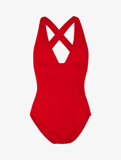 Monokini à décolleté profond - rouge - 3