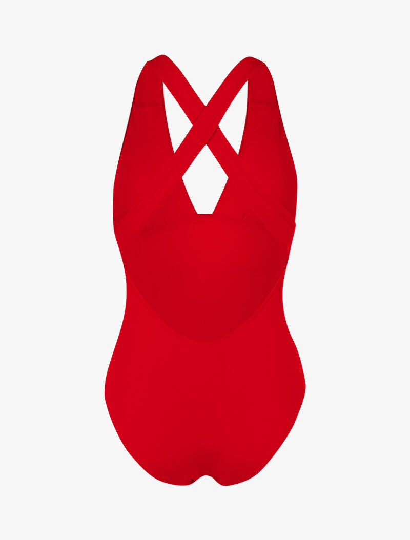 Monokini à décolleté profond - rouge - 2