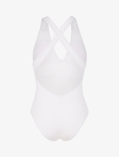 Monokini à décolleté profond - blanc - 2
