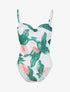 Monokini texturé à imprimé tropical - blanc - 3