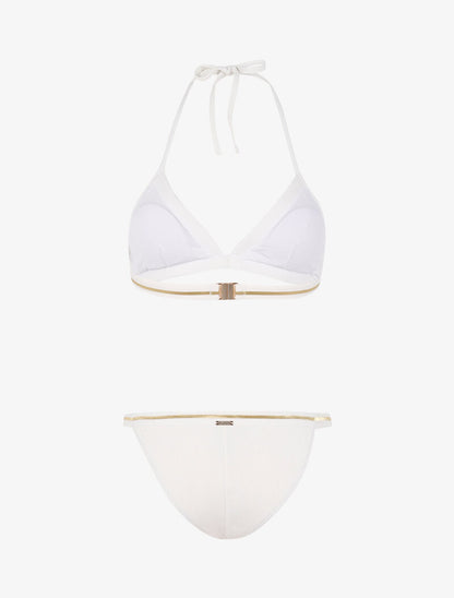 Bikini côtelé à liserés dorés - écru/or - 2