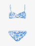 Bikini à imprimé délavé - bleu - 3